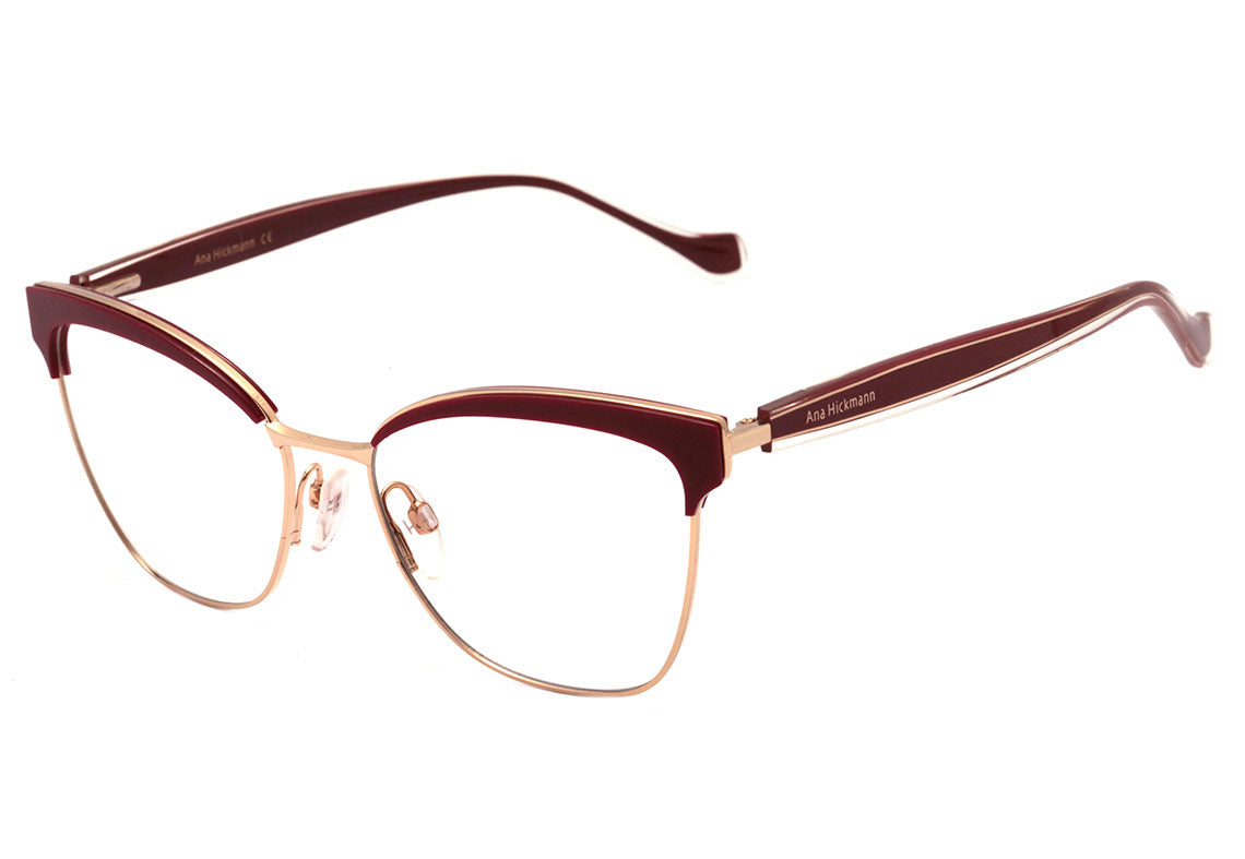 Ana Hickmann AH 1375 D01 Vinho e Dourado Brilho - Lente 5,4 cm