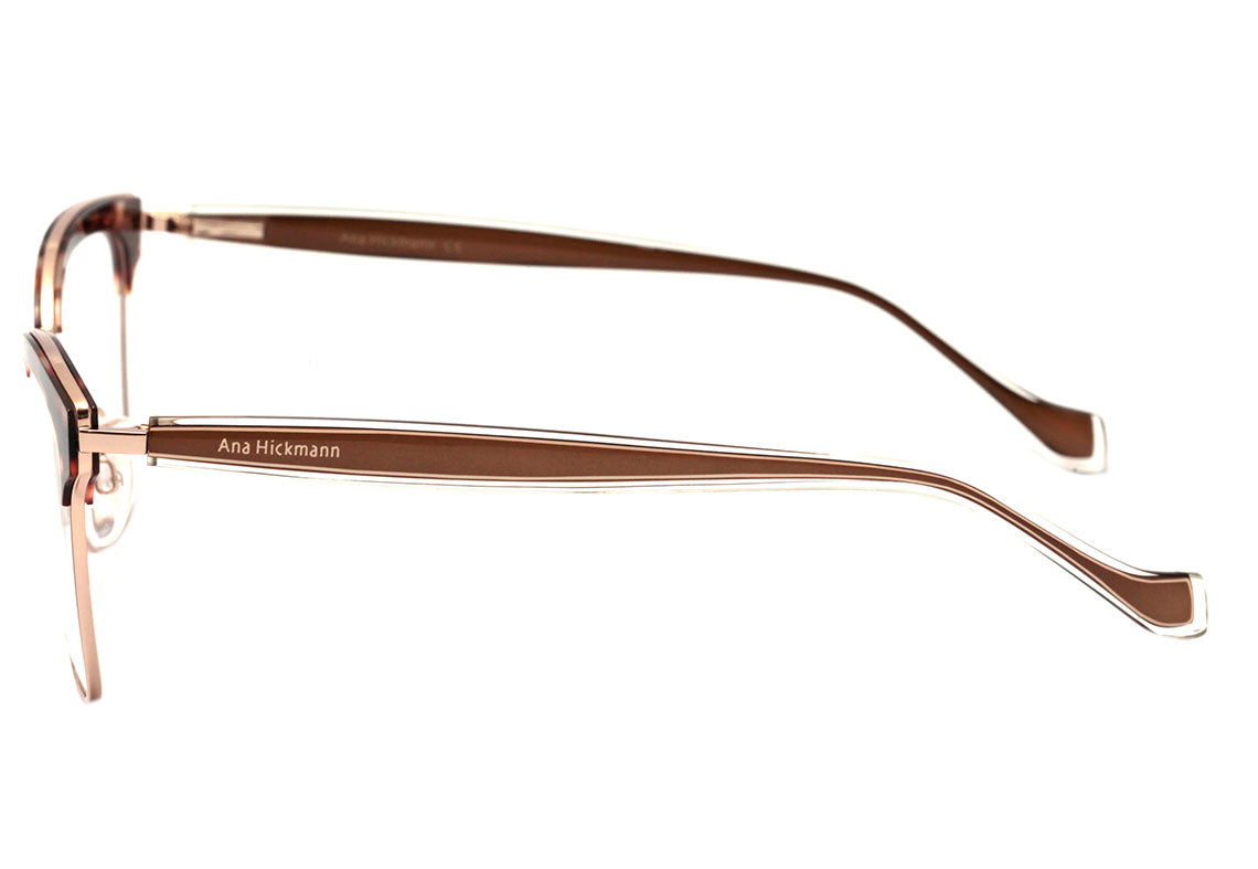 Ana Hickmann AH 1375 G21S Marrom Mesclado e Dourado Brilho - Lente 5,4 cm