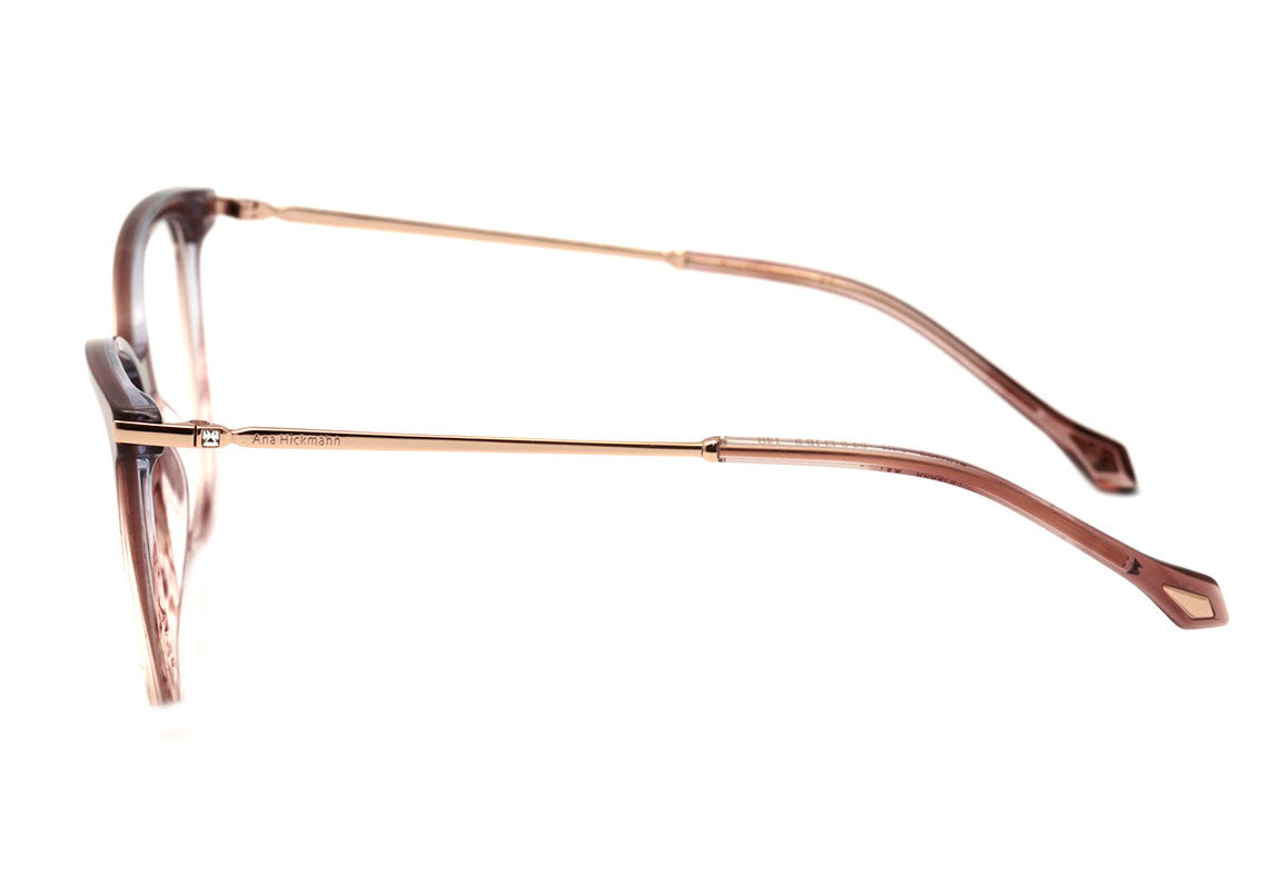 Ana Hickmann AH 6388 C01 Marrom Translúcido e Dourado Brilho - Lente 5,4 cm