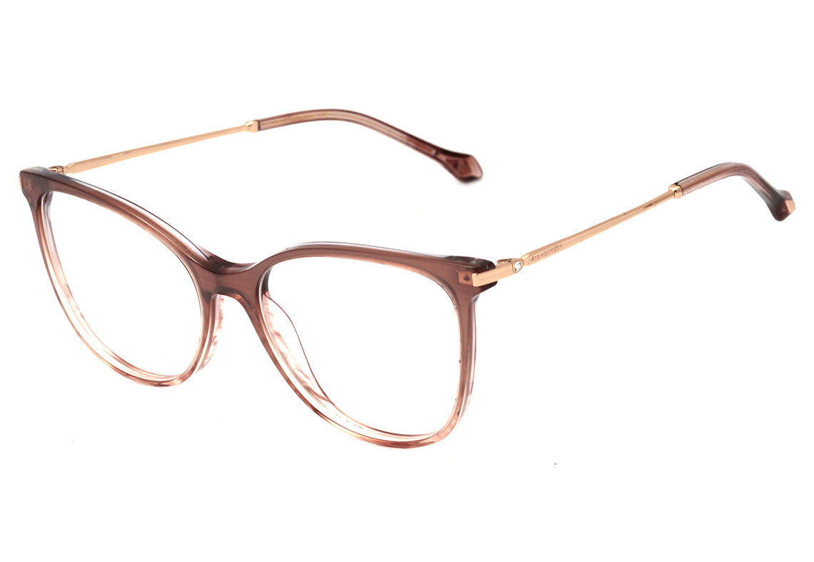 Ana Hickmann AH 6388 C01 Marrom Translúcido e Dourado Brilho - Lente 5,4 cm