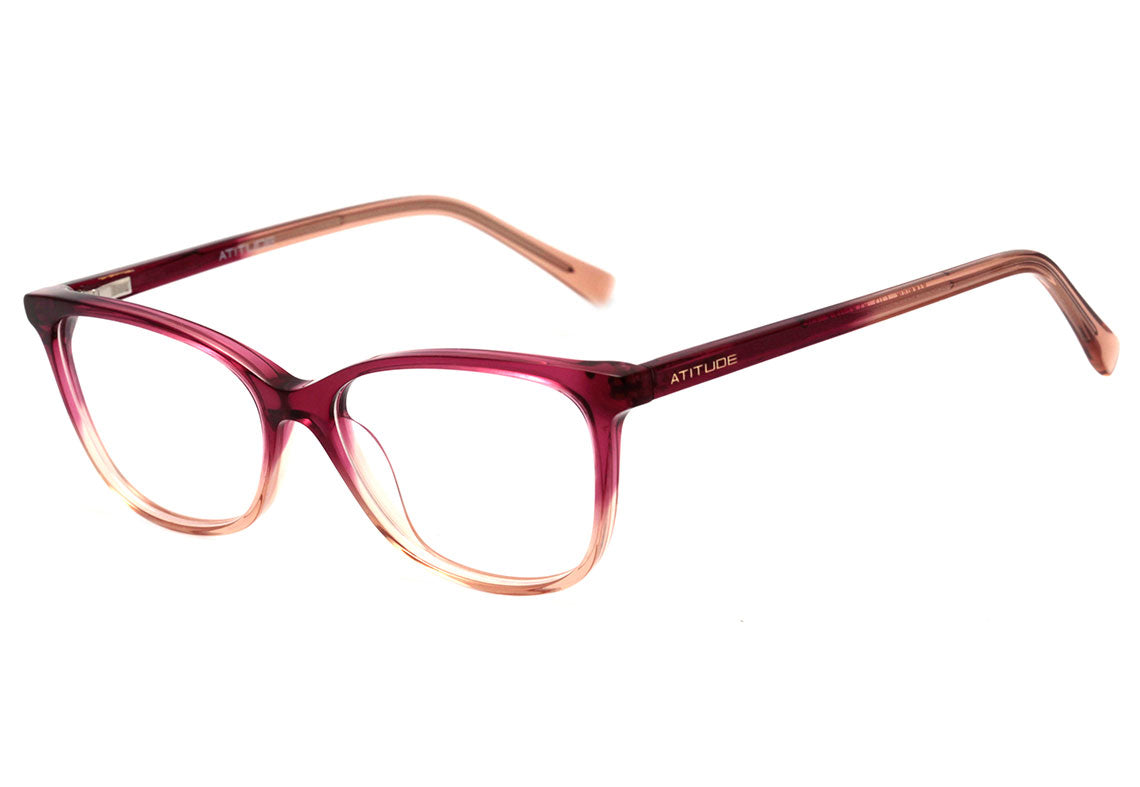 Atitude Kids ATK 6006 C02 Rosa Translúcido Degradê Brilho - Lente 5,2 cm