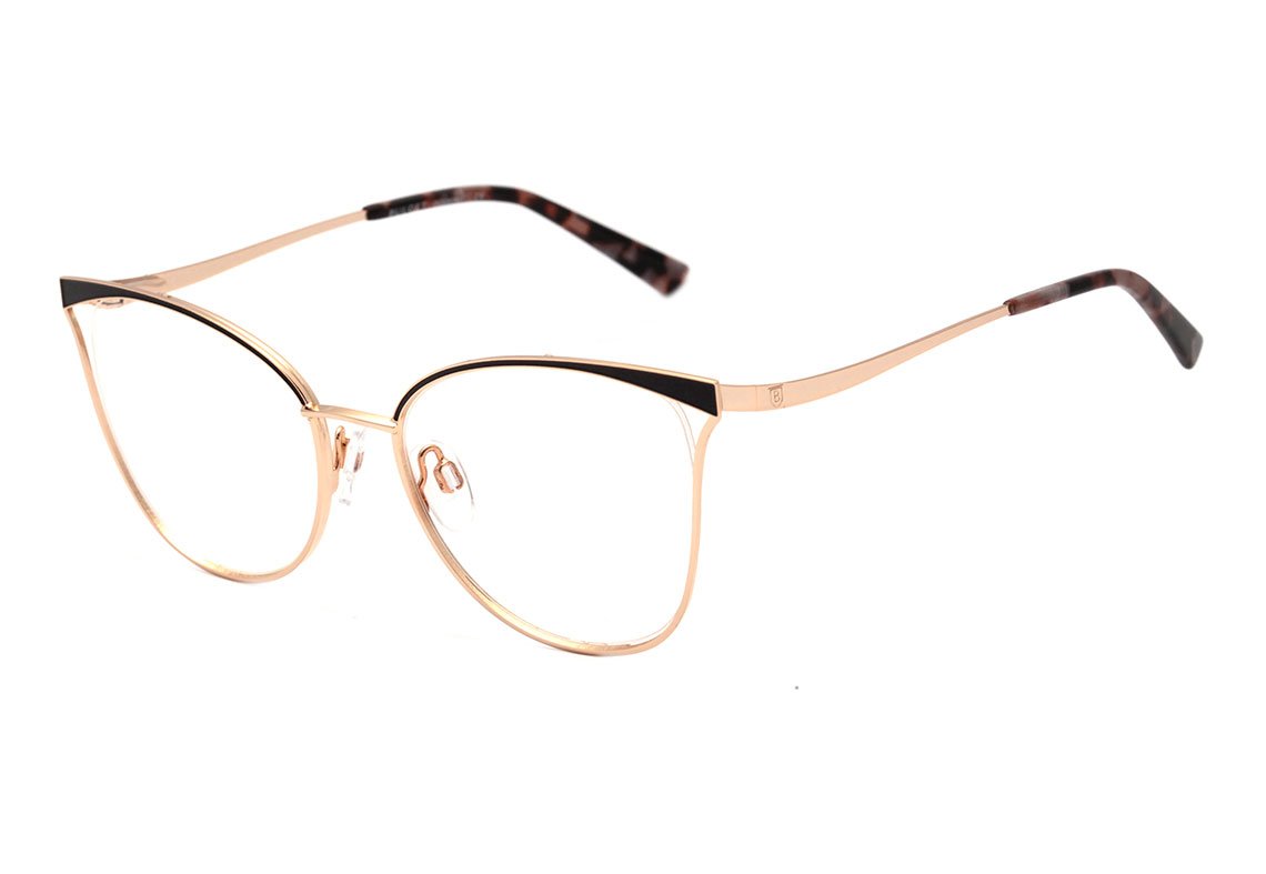 Bulget Flávia Alessandra BG 1654 09A PRETO FOSCO E DOURADO BRILHO Lente 5,3 cm