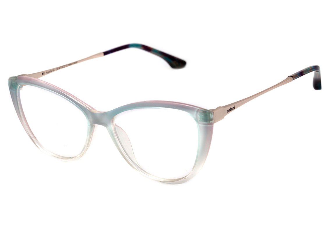 Colcci Agatha Azul e Rosa Brilho - Lente 5,5 cm - Grau
