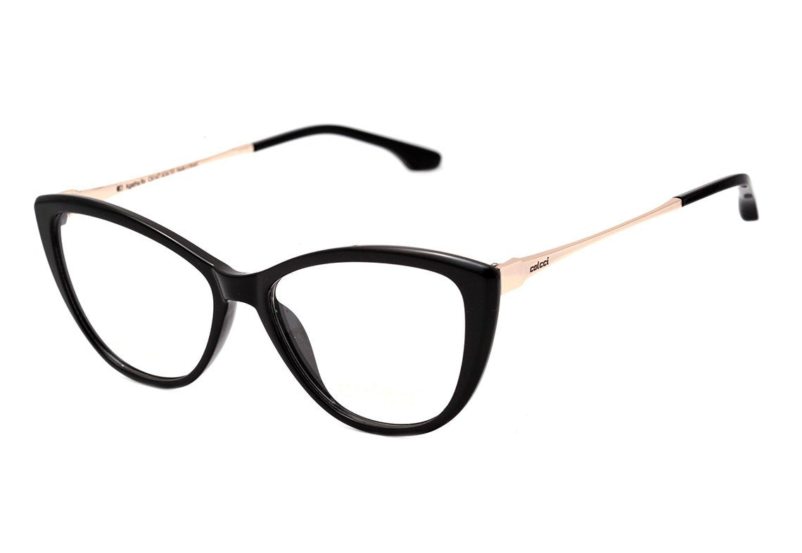 Colcci Agatha Preto e Dourado Brilho - Lente 5,5 cm - Grau