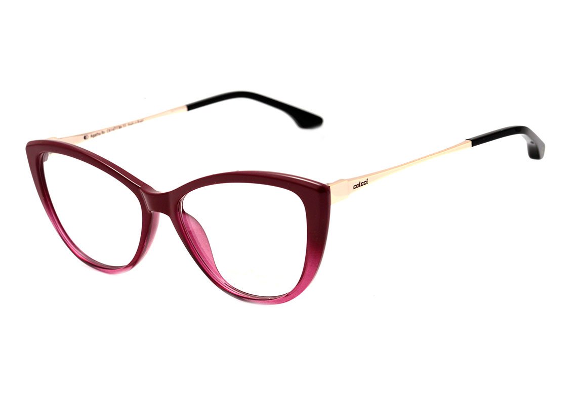 Colcci Agatha Vinho Degradê Brilho - Lente 5,5 cm - Grau