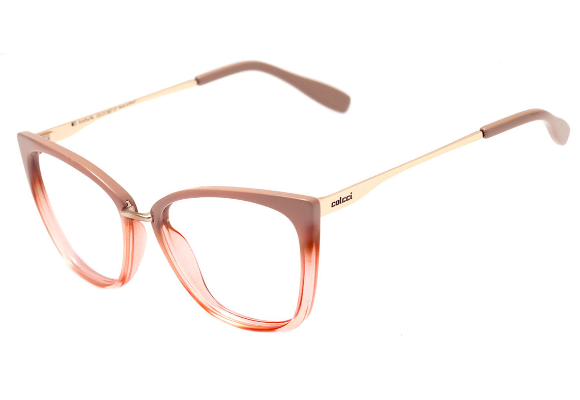 Colcci Aretha Nude Degradê Translúcido Brilho - Lente 5,7 cm - Grau