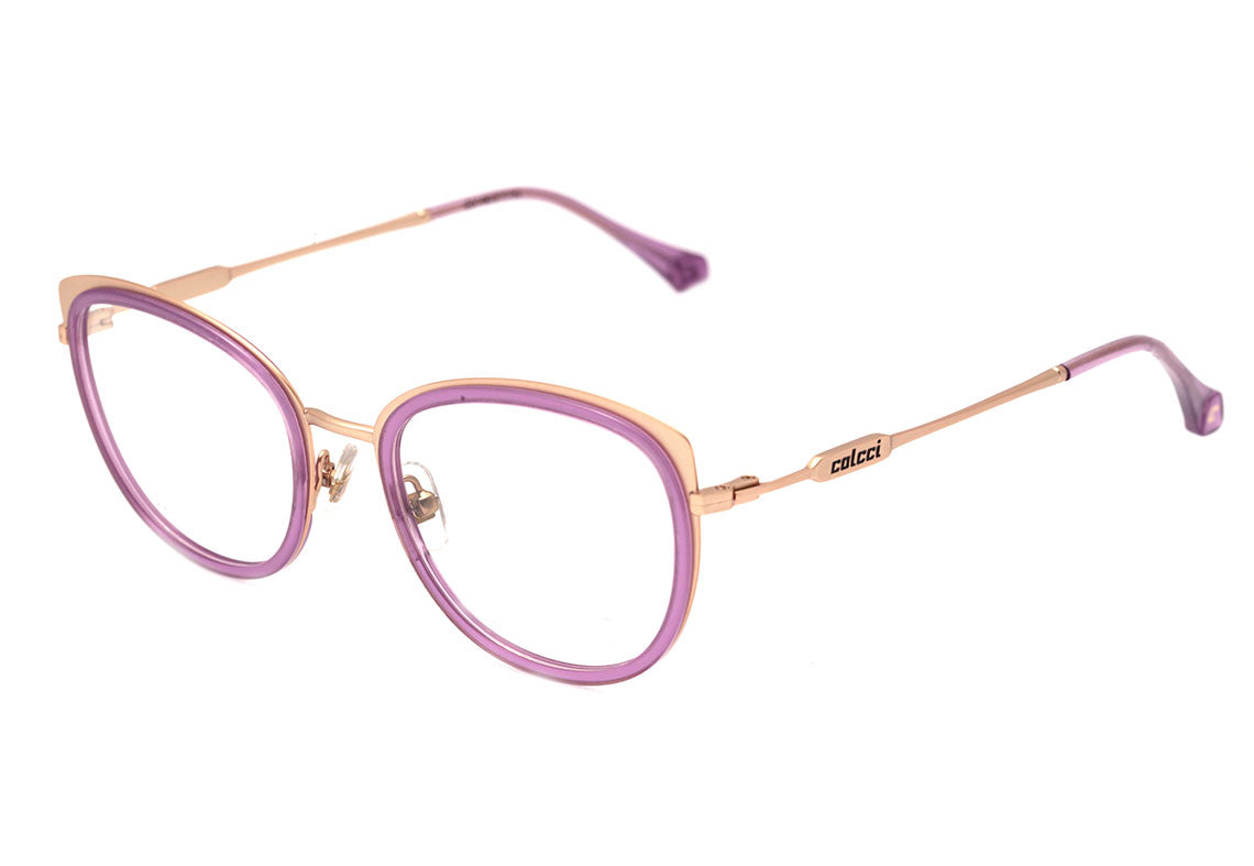 Colcci C6140 Roxo Translúcido e Dourado Brilho - Lente 5,2 cm - Grau
