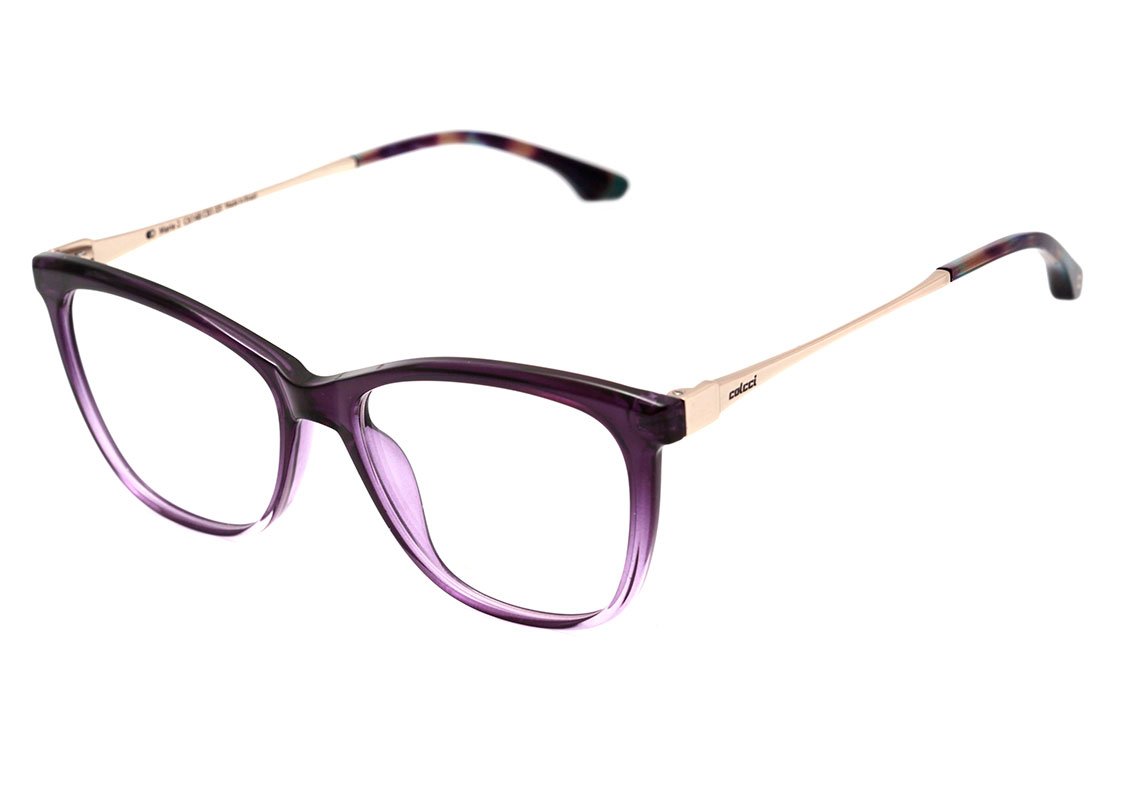 Colcci Marie 2 Roxo Translúcido Degradê Brilho - Lente 5,5 cm - Grau