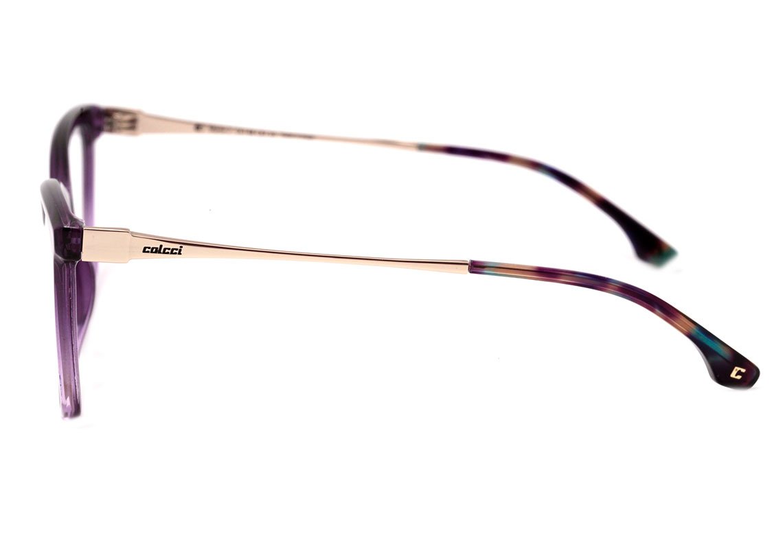 Colcci Marie 2 Roxo Translúcido Degradê Brilho - Lente 5,5 cm - Grau