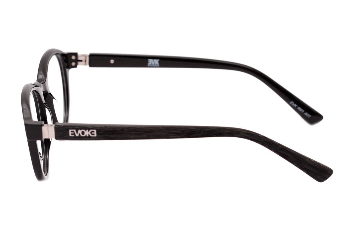 Evoke EVK RX1 A01 Black Shine Temple Black Wood Lente 4,8 Cm  - Grau