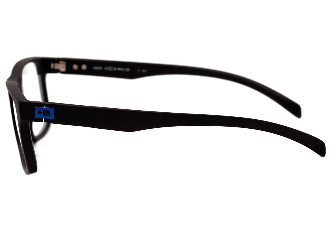 Óculos de Grau Hb 93161 Switch Clip On Matte Black/ Blue Chrome Polarized 53 mm