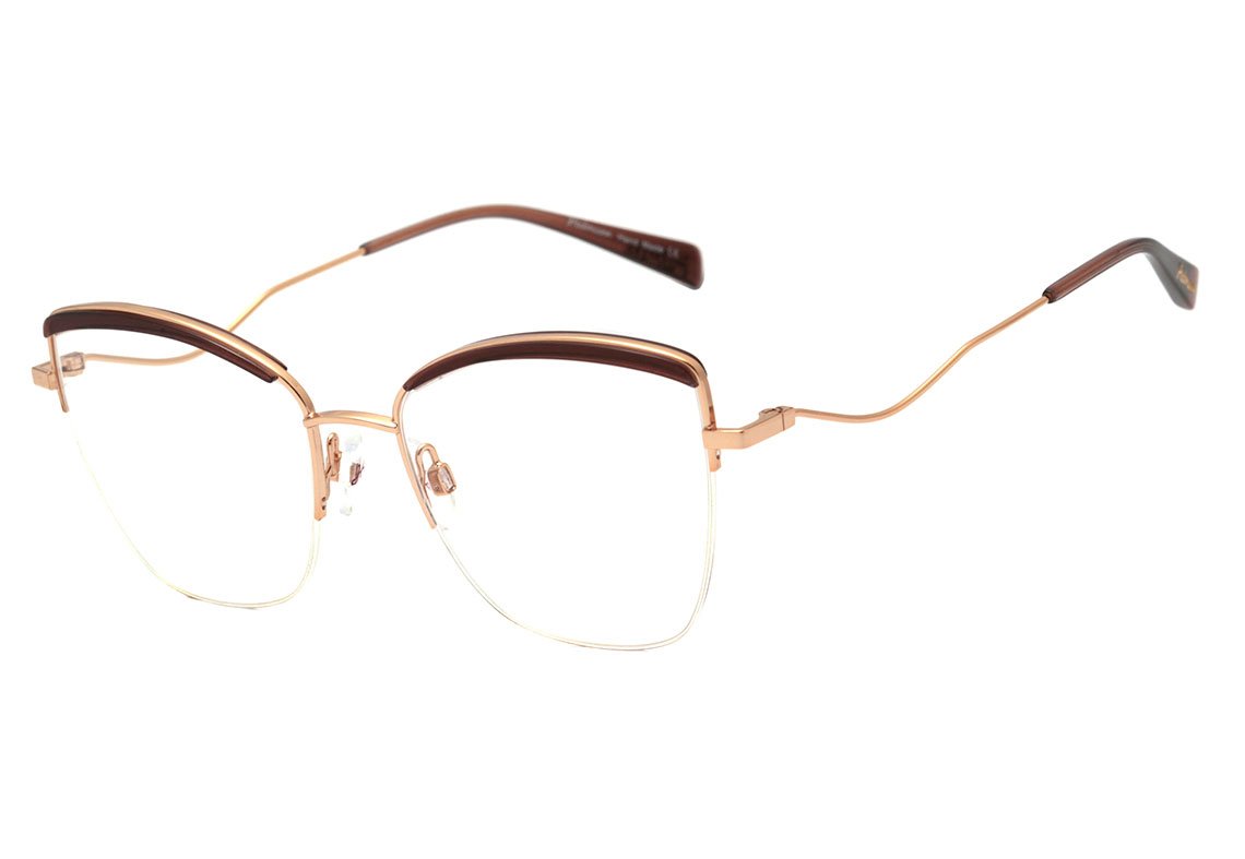 Hickmann HI 1095 05A Marrom Translúcido e Dourado Brilho 53 mm
