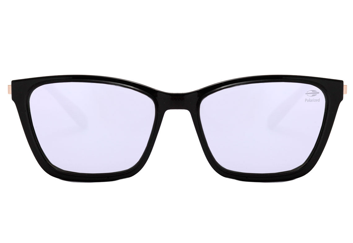 Mormaii Swap 3 Clip On Roxo e Preto Brilho / Lilás Espelhado Polarizado - Lente 5,7 cm - Grau