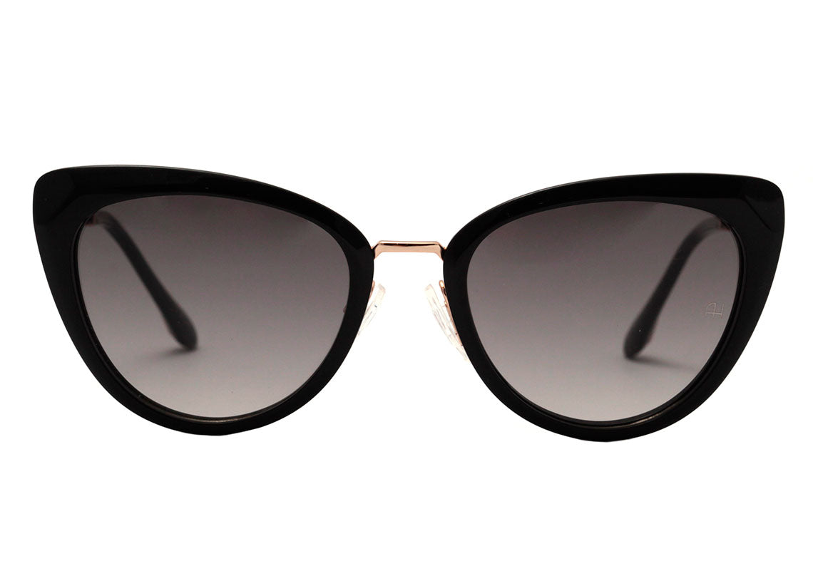 Ana Hickmann AH 9291 A01 Preto e Dourado Brilho / Cinza Degradê - Lente 5,5 cm