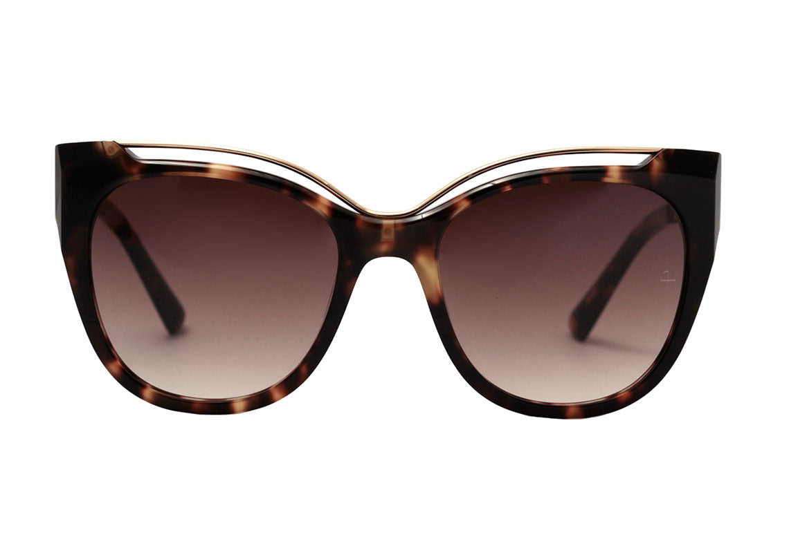 Ana Hickmann AH 9293 A01 Preto e Dourado Brilho / Preto Degradê - Lente 5,4 cm