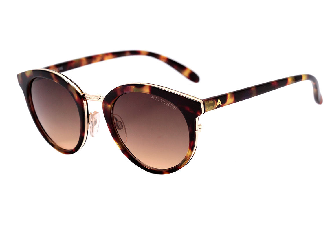 Atitude AT 5352 G21 Marrom Mesclado e Dourado Brilho / Marrom Degradê - Lente 5,0 cm