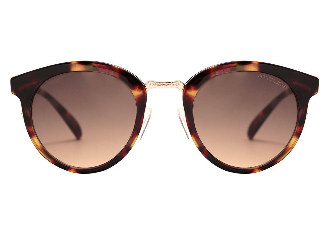 Atitude AT 5352 G21 Marrom Mesclado e Dourado Brilho / Marrom Degradê - Lente 5,0 cm