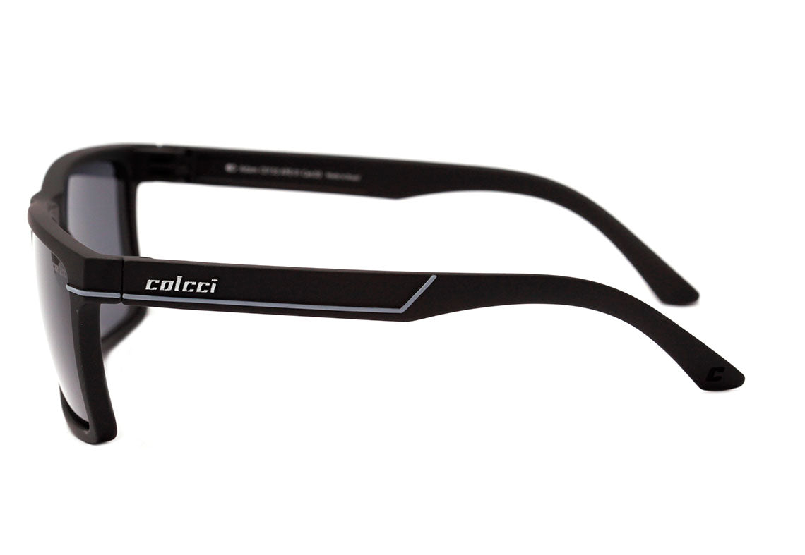 Colcci Adam Preto Fosco / Cinza - Lente 6,0 cm - Sol