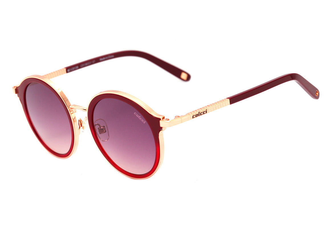 Óculos de Sol Colcci C0138 Vermelho e Dourado Brilho/ Vinho Degradê