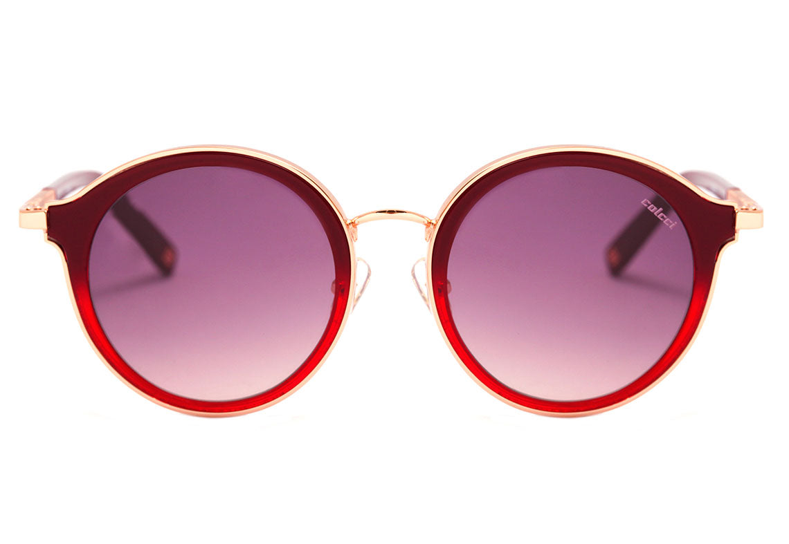 Óculos de Sol Colcci C0138 Vermelho e Dourado Brilho/ Vinho Degradê