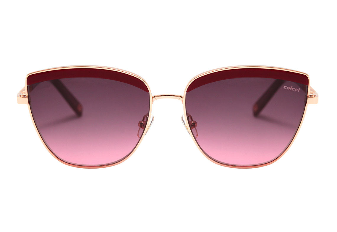 Óculos de Sol Colcci C0141 Vermelho e Dourado Brilho/ Vinho Degradê UNICO