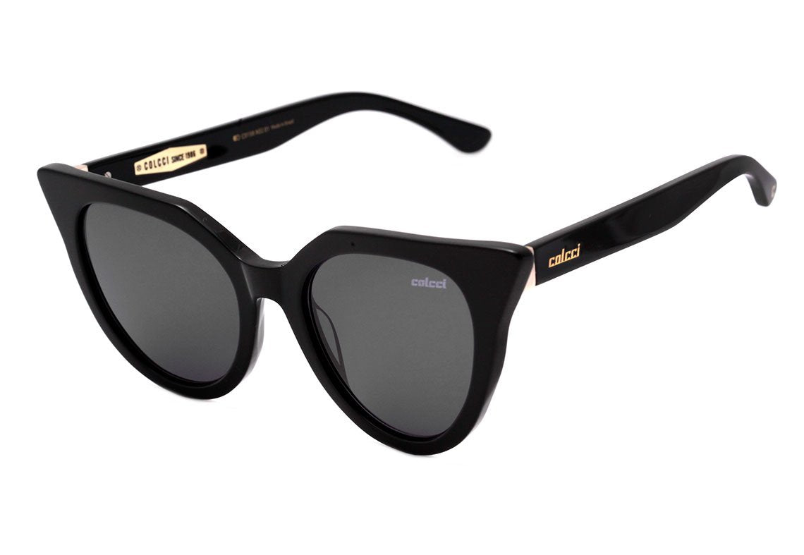 Colcci C0158 Preto Brilho / Cinza - Lente 5,0 cm