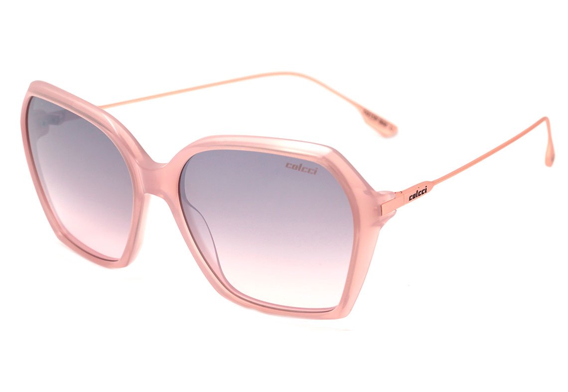 Colcci C0159 Rosa Translúcido Brilho / Cinza e Rosa Degradê Espelhado - Lente 5,5 cm