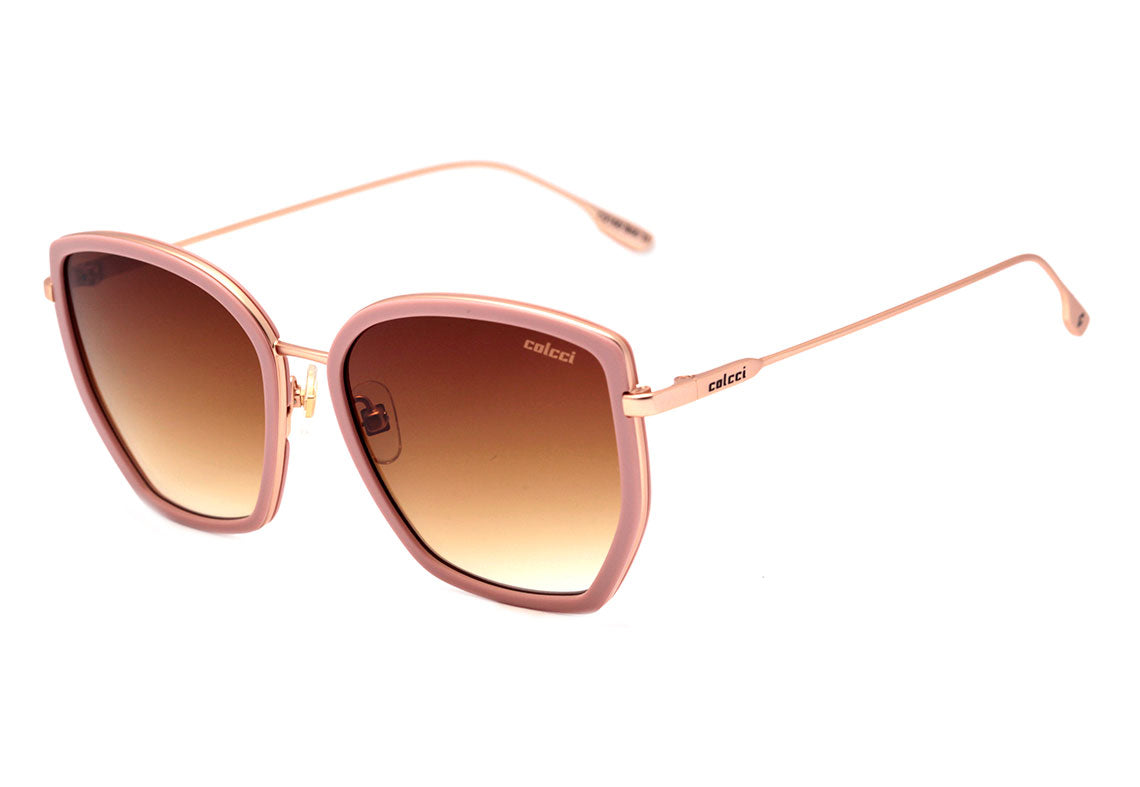 Colcci C0160 Rosa e Dourado Fosco / Marrom Degradê - Lente 5,6 cm