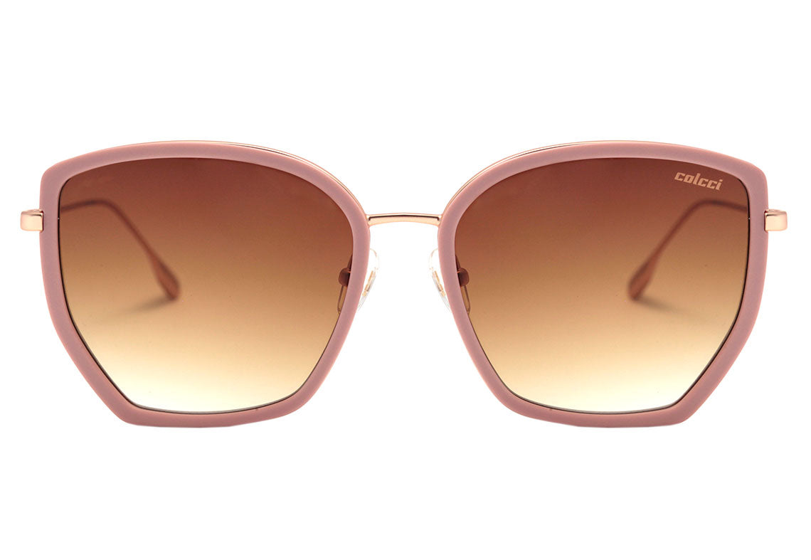 Colcci C0160 Rosa e Dourado Fosco / Marrom Degradê - Lente 5,6 cm