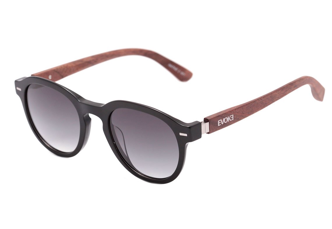Evoke Native 2 A01 Black Shine Temple Wood / Gray Gradient Unico - 50 mm - Sol