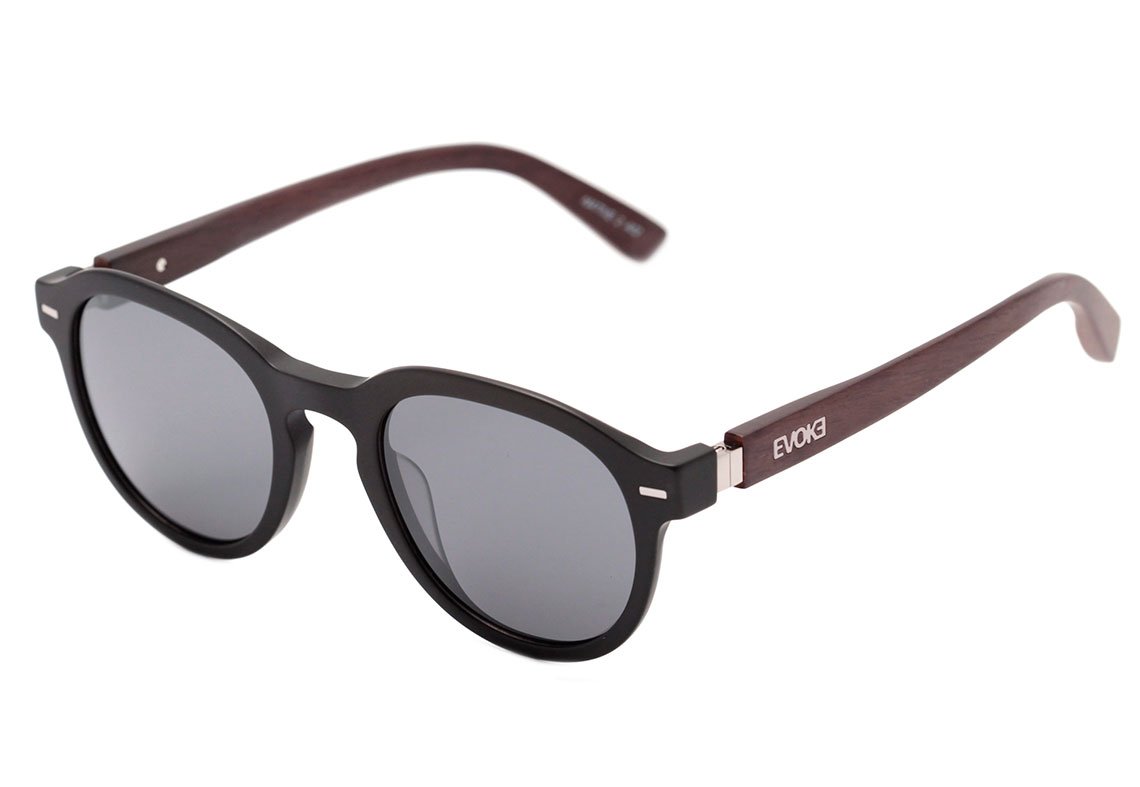Evoke Native 2 A02 Black Matte Temple Wood / Gray Unico - 50 mm