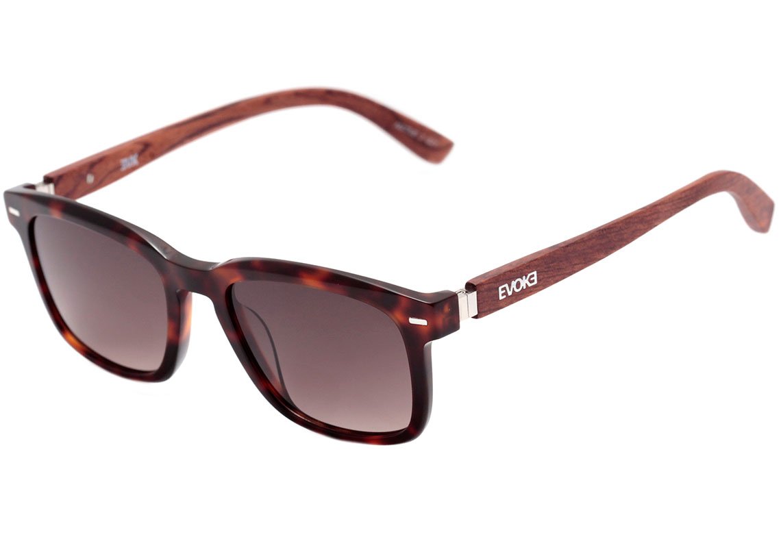 Evoke Native 3 A01 Black Shine Temple Wood/ Gray Gradient Unico