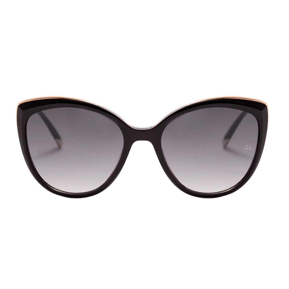 Ana Hickmann AH 9295 A01 Preto e Dourado Brilho / Cinza Degradê - Lente 5,6 cm