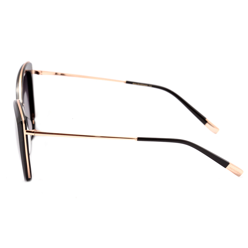 Ana Hickmann AH 9295 A01 Preto e Dourado Brilho / Cinza Degradê - Lente 5,6 cm