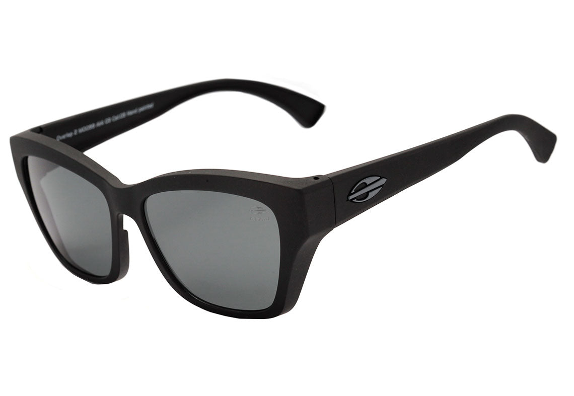 Mormaii Overlap 2 De Sobreposição Preto Fosco / Cinza Polarizado Unico - Lente 5,5 cm