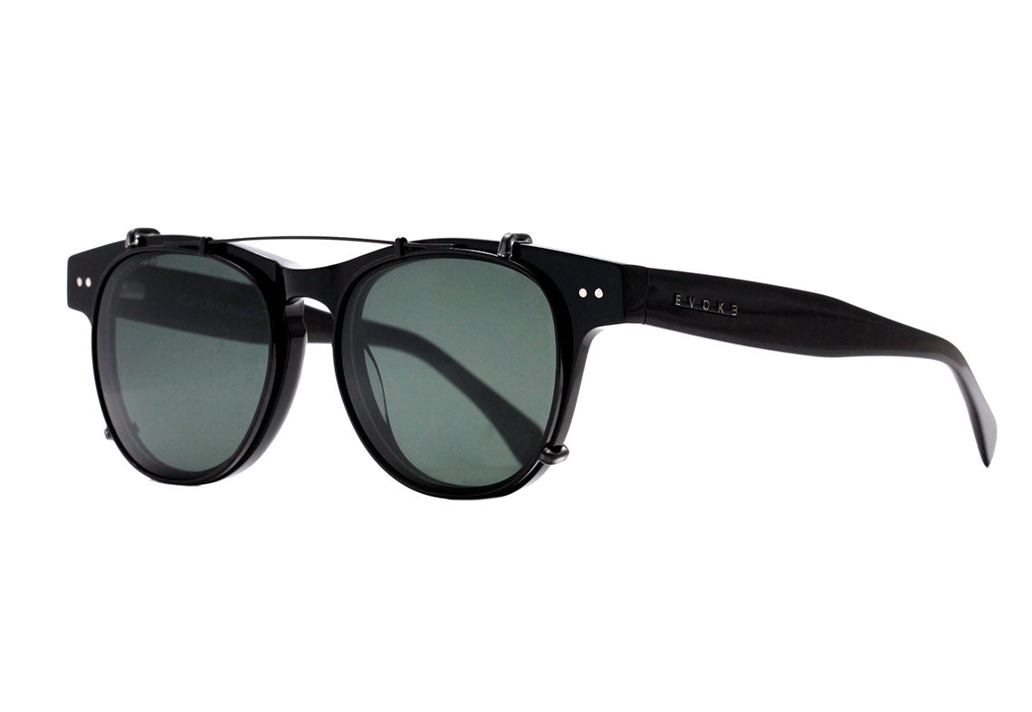 Óculos de Grau Evoke Clip On Classic A01 Black Shine / Gray Polarizado - Lente 5,2 cm - Oculos Shop