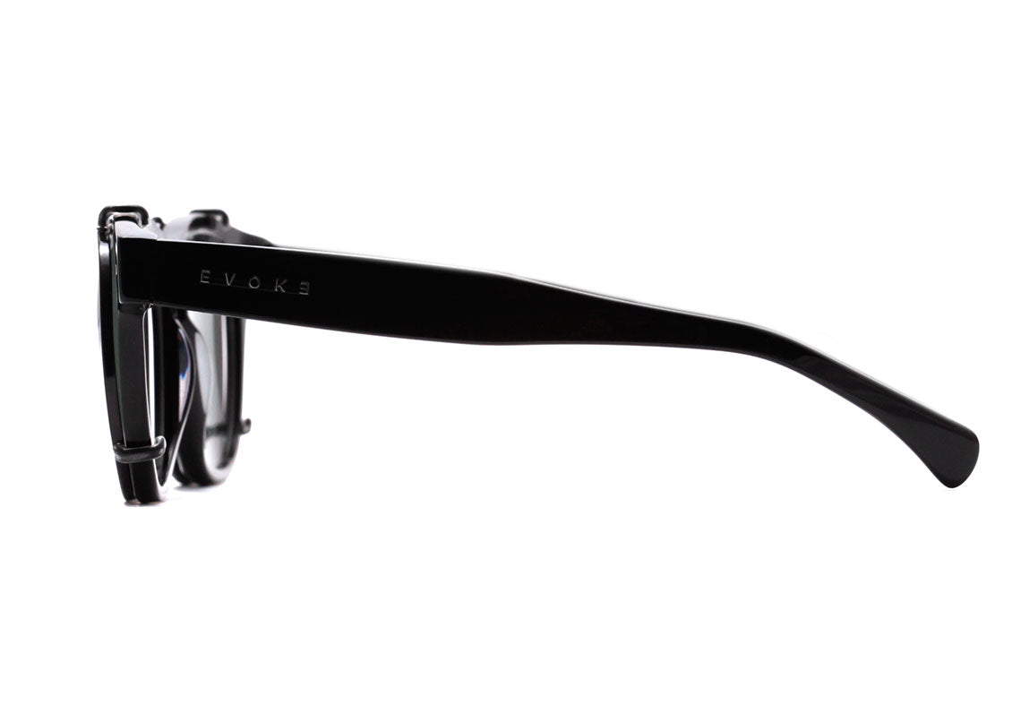 Óculos de Grau Evoke Clip On Classic A01 Black Shine / Gray Polarizado - Lente 5,2 cm - Oculos Shop