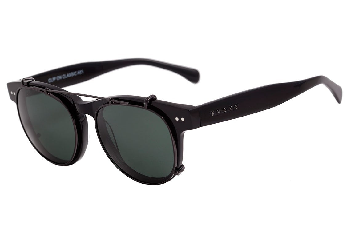 Óculos de Grau Evoke Clip On Classic A01 Black Shine / Gray Polarizado - Lente 5,2 cm - Oculos Shop