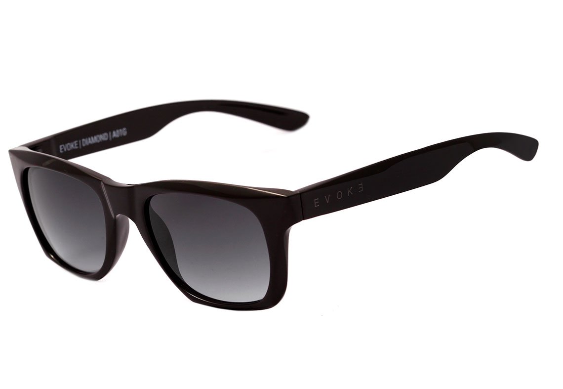 Óculos de Sol Evoke Diamond Wd01 Black Shine Wood/ Brown