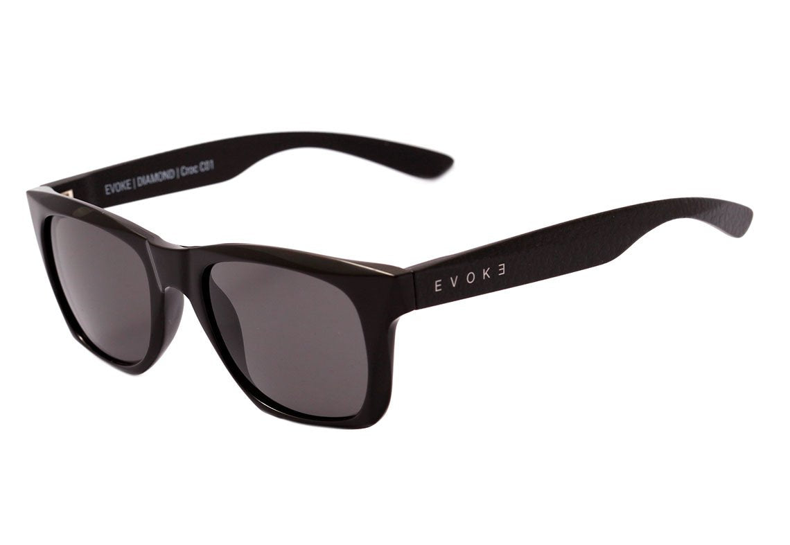 Óculos de Sol Evoke Diamond C01 Black Shine Crocodilus/ Gray Total Unico
