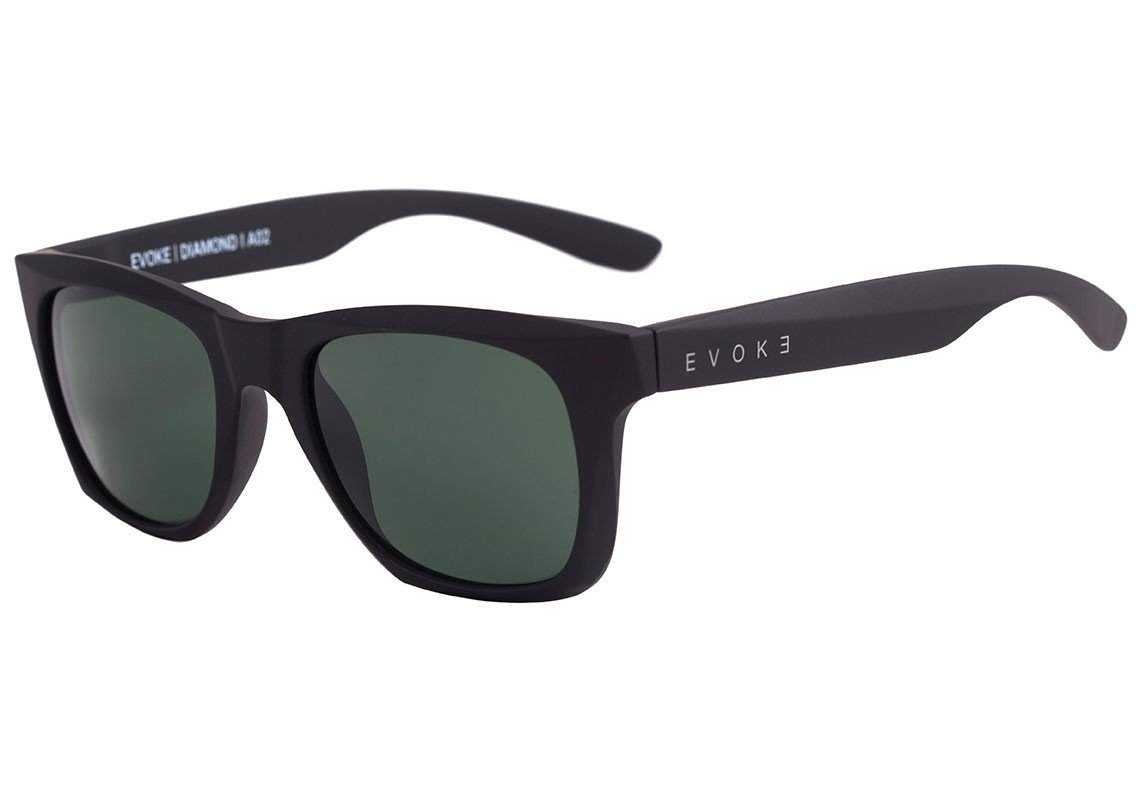Óculos de Sol Evoke Diamond A02 Black Matte / G15 Green - 53 mm