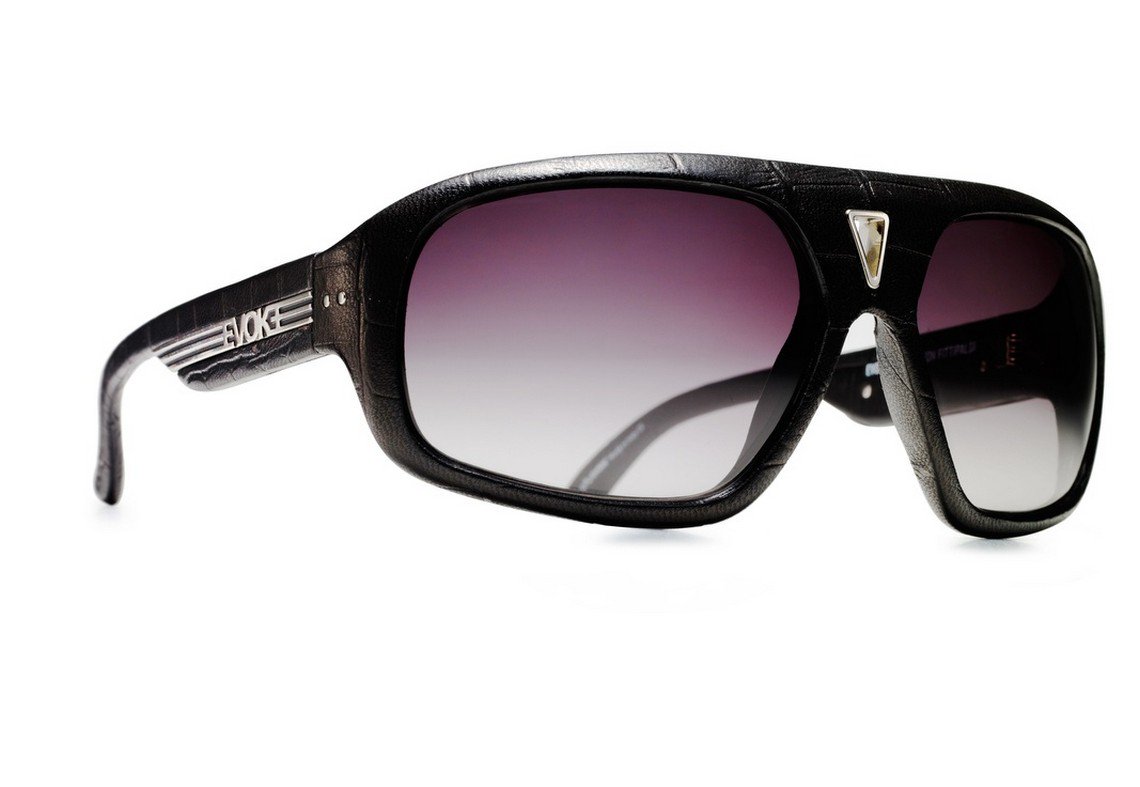 Óculos de Sol Evoke Emerson Fittipaldi Brown/ Gray Degradê Black Leather (Couro)