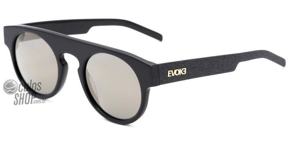 Óculos de Sol Evoke Evk 14 Black Shine Sanded/ Gold Espelhado