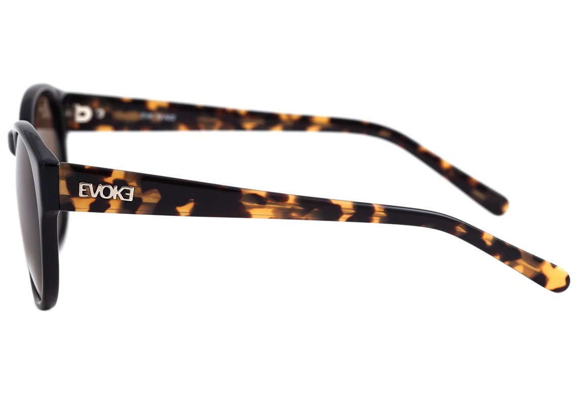 Óculos de Sol Evoke Evk 16 A02 Black Shine Temple Demi Blond/ Brown Total