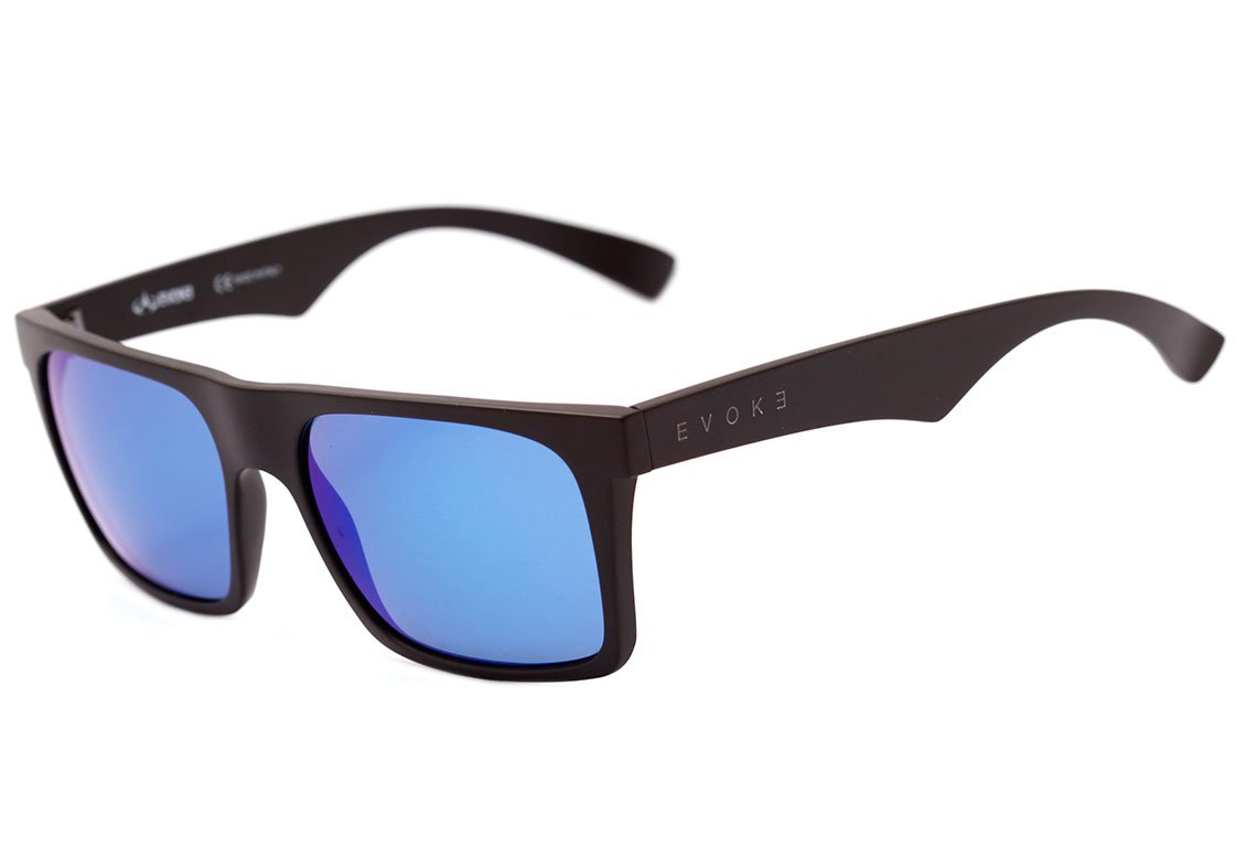 Óculos de Sol Evoke EVK 22 A12S Black Matte / Blue Espelhado Unico - 55 mm