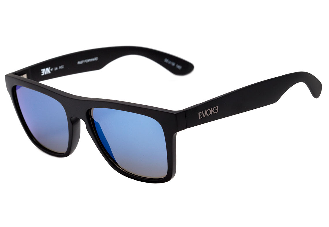Evoke EVK 24 A02 Matte Black / Blue Espelhado Unico - 56 mm - Sol