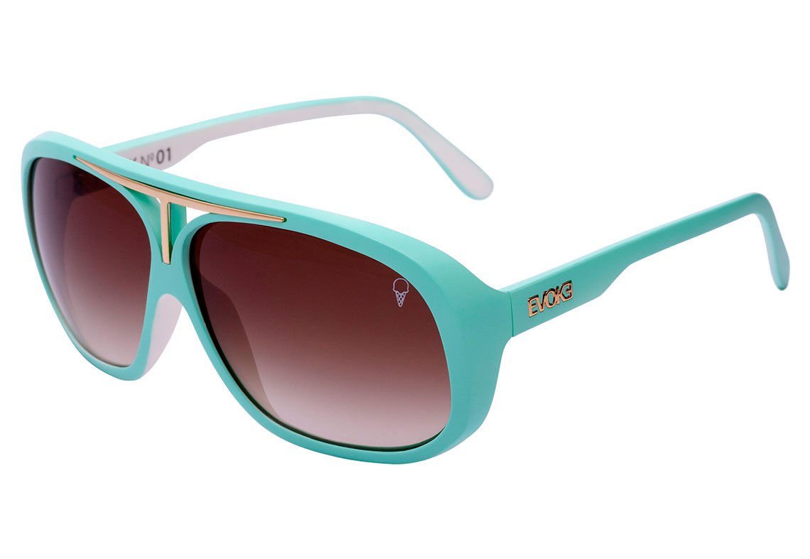 Evoke EVK 01 Ice Cream Green White Matte / Brown Degradê - Lente 6,0 cm - Sol