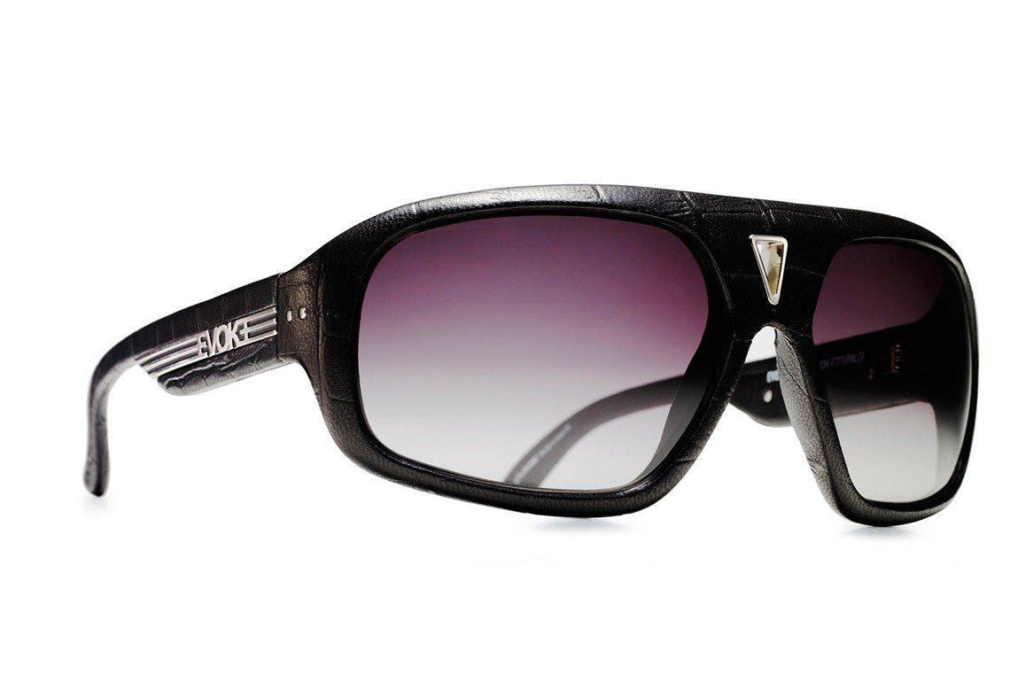 Óculos de Sol Evoke Emerson Fittipaldi Brown/ Gray Degradê Black Leather (Couro)