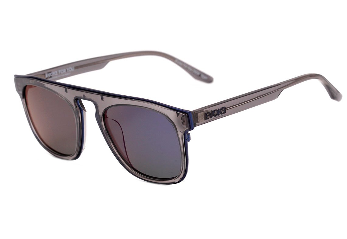 Óculos de Sol Evoke For You DS26 T02P Grey Smoke Translucent/ Blue Flash Mirror Polarized 53 mm