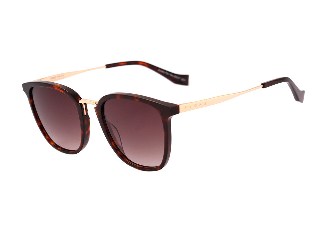 Óculos de Sol Evoke For You Ds37 G21 Turtle Shine Gold/ Brown Degradê Unico